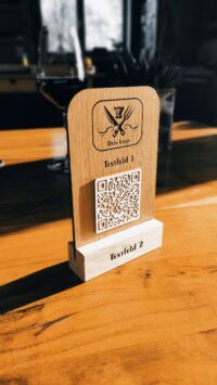 Gastronomie Tischaufsteller aus Holz