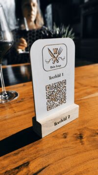 Gastronomie Tischaufsteller aus Holz