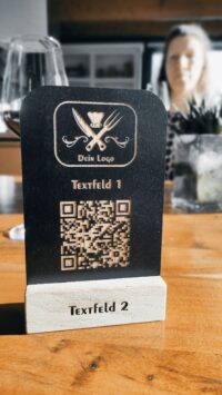 Gastronomie Tischaufsteller aus Holz