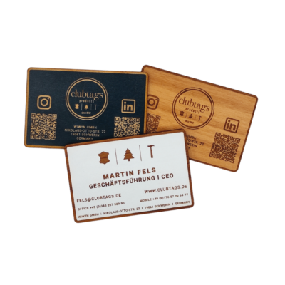 Visitenkarten aus Holz