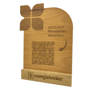 Holzdisplay Newsletter Tischaufsteller